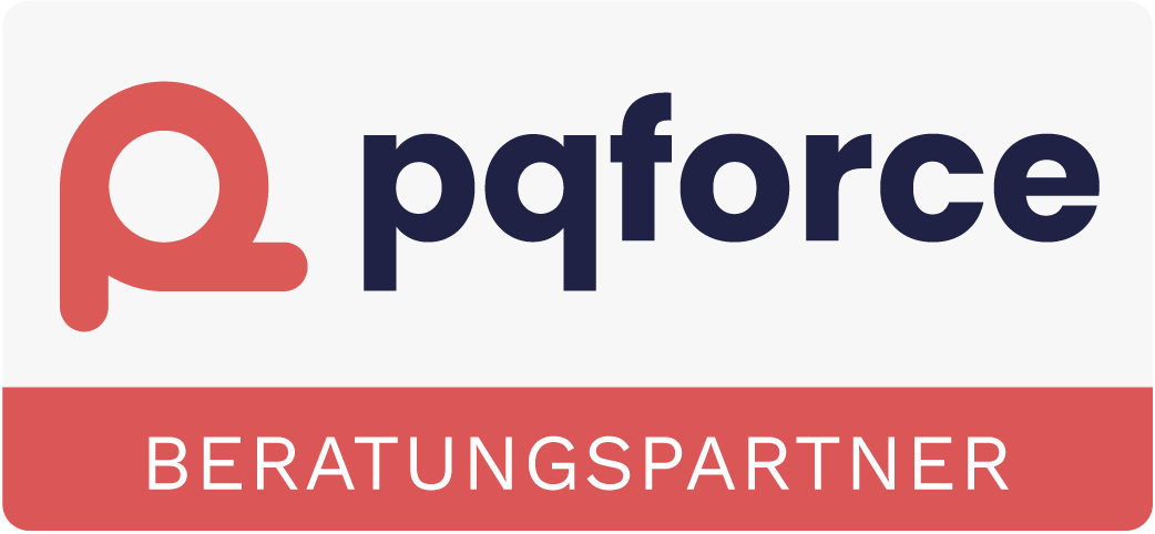Logo von pqforce mit Hinweis Beratungspartner